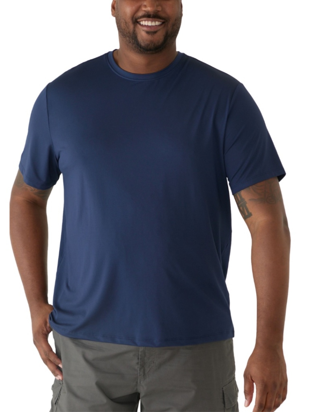 90 Degree by Reflex Big & Tall Track T-Shirt 2XLT Long Naval Blue NWT